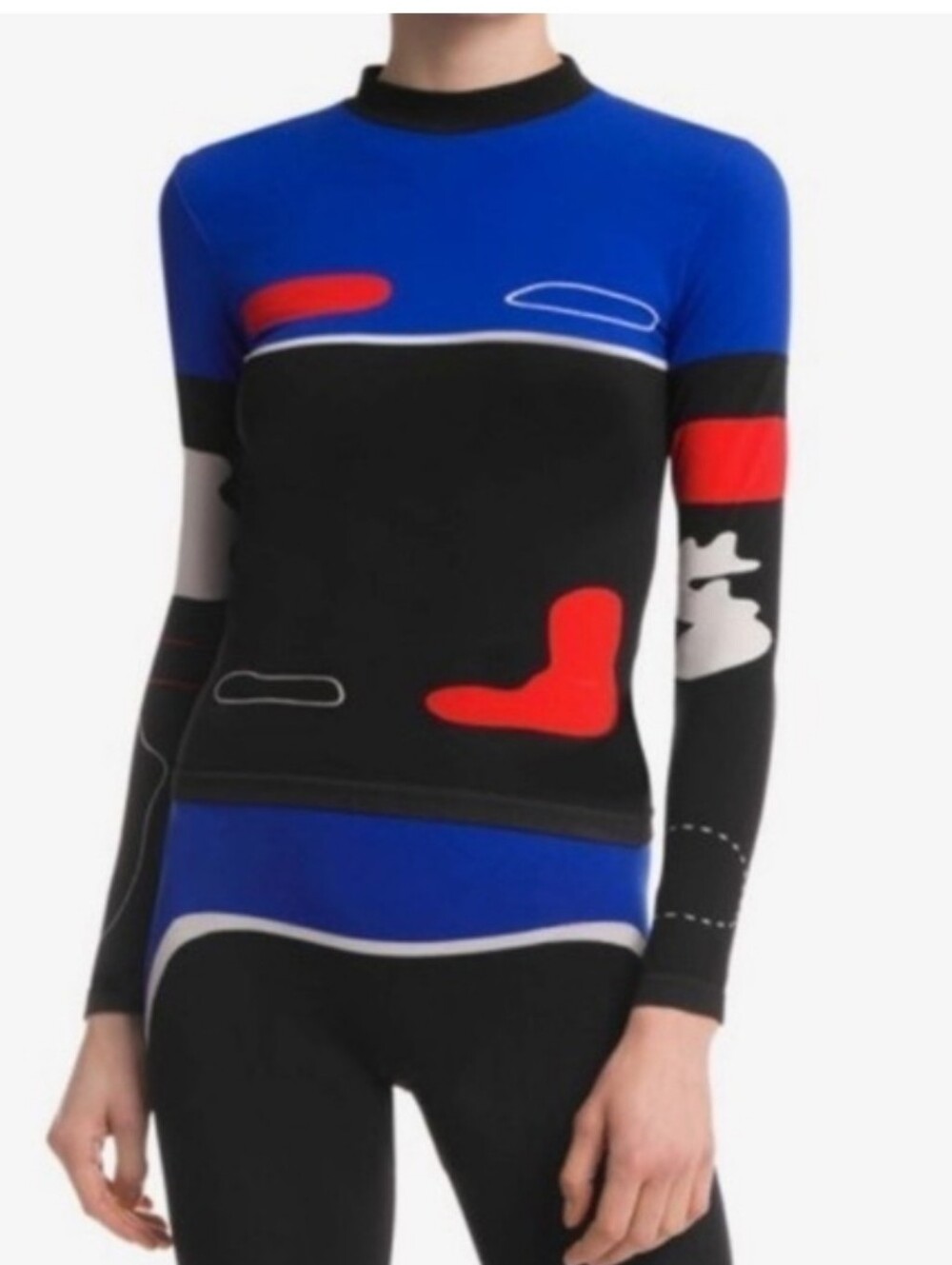 Off-White Organic Shapes Knit Top in Black, Blue & Red
